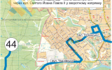 Автобусний маршрут №44 «Міський цвинтар — Малинський ринок» буде частково перенаправлено